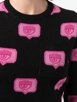 Chiara Ferragni Logomania-intarsia wool jumper