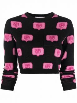 Chiara Ferragni Logomania-intarsia wool jumper