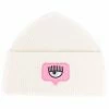 Chiara Ferragni logo patch ribbed beanie