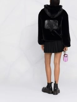 Chiara Ferragni logo-patch hooded jacket