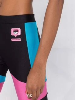 Chiara Ferragni logo-patch panelled cycling shorts