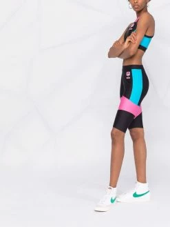 Chiara Ferragni logo-patch panelled cycling shorts