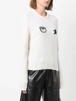 Chiara Ferragni logo-print wool jumper