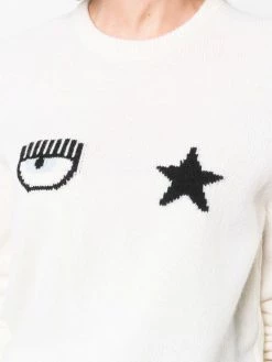 Chiara Ferragni logo-print wool jumper