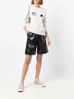 Chiara Ferragni logo-print wool jumper