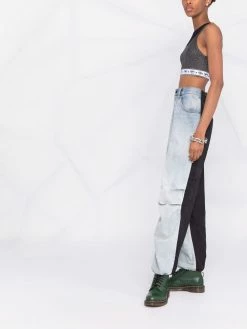 Chiara Ferragni glitter-panel cropped vest