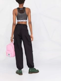 Chiara Ferragni glitter-panel cropped vest