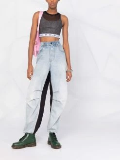 Chiara Ferragni glitter-panel cropped vest