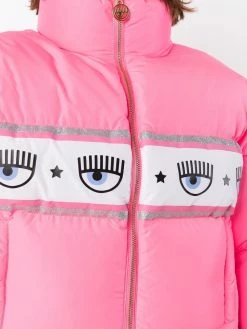Chiara Ferragni logo-print zip-up puffer jacket
