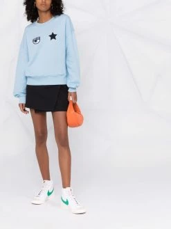 Chiara Ferragni embroidered-logo cotton sweatshirt