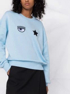 Chiara Ferragni embroidered-logo cotton sweatshirt