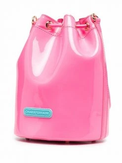 Chiara Ferragni embossed-detail high-shine finish bucket bag