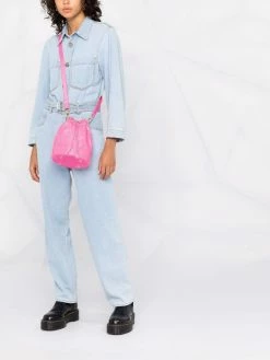 Chiara Ferragni embossed-detail high-shine finish bucket bag