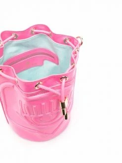 Chiara Ferragni embossed-detail high-shine finish bucket bag