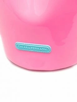 Chiara Ferragni embossed-detail high-shine finish bucket bag