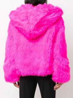 Chiara Ferragni Faux fur logo patch hooded jacket faux fur & shearling jackets of women 8 Chiara Ferragni faux-fur logo-patch hooded jacket
