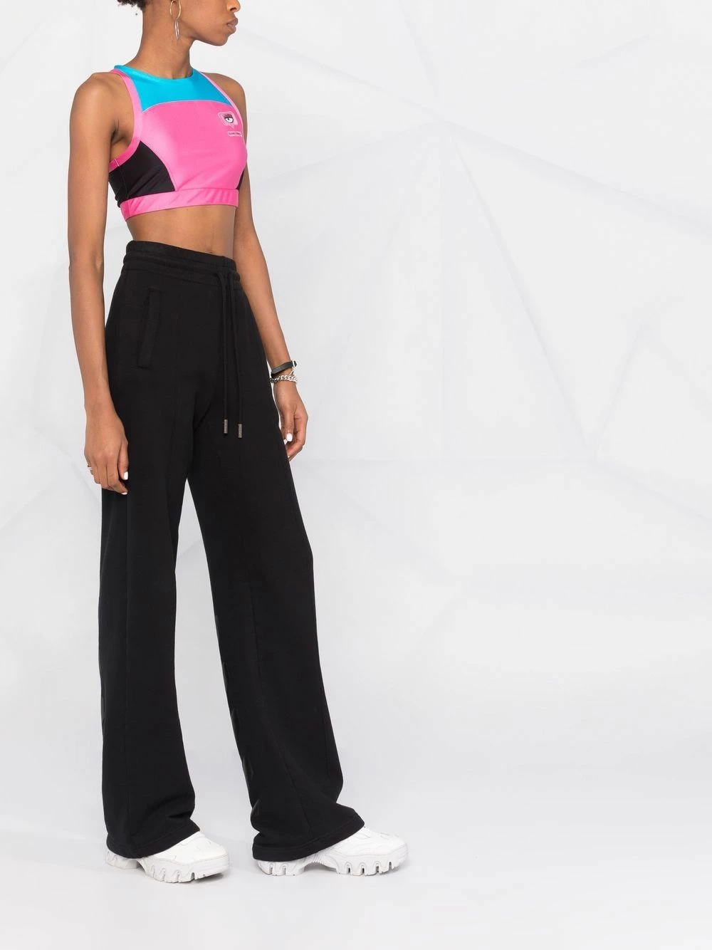 Chiara Ferragni Logo patch panelled crop top vests & tank tops of women 4 Chiara Ferragni logo-patch panelled crop top