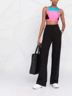 Chiara Ferragni logo-patch panelled crop top