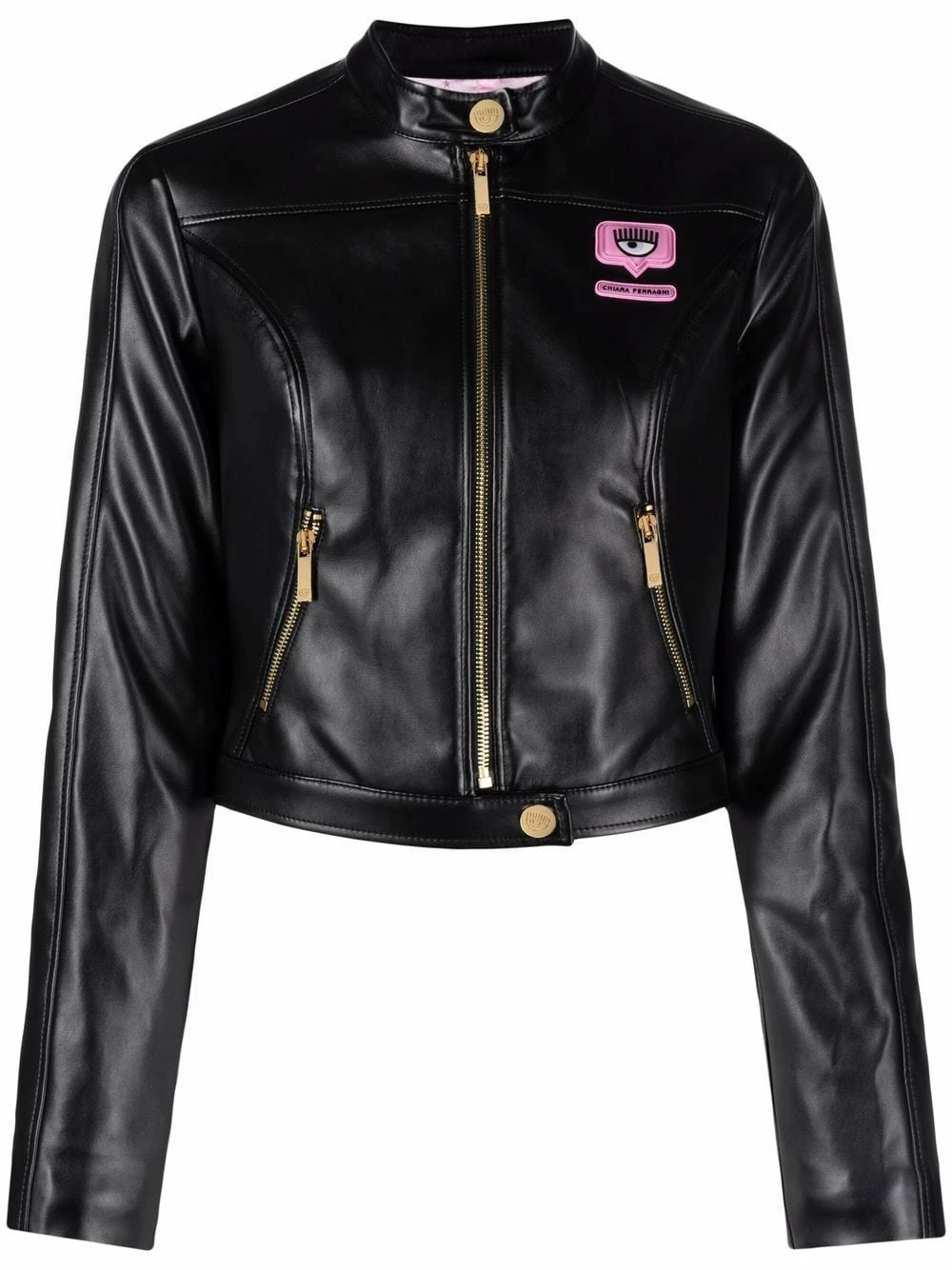 Chiara Ferragni Eyelike patch bomber jacket biker jackets of women 1 Chiara Ferragni Eyelike patch bomber jacket