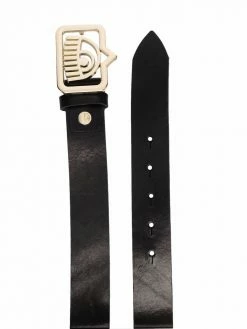 Chiara Ferragni embossed-logo leather belt