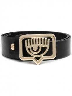 Chiara Ferragni embossed-logo leather belt