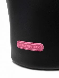 Chiara Ferragni logo patch bucket bag