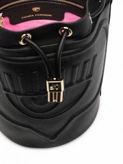 Chiara Ferragni logo patch bucket bag