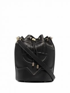 Chiara Ferragni logo patch bucket bag