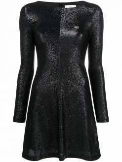 Chiara Ferragni lurex-detail scoop neck dress