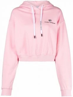 Chiara Ferragni Eyelike logo-embroidered cropped hoodie