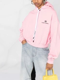 Chiara Ferragni Eyelike logo-embroidered cropped hoodie