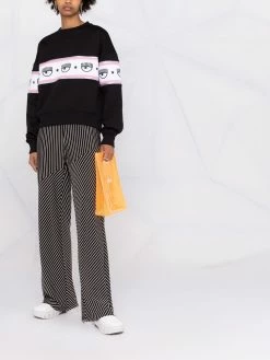 Chiara Ferragni logo-print stripe sweatshirt