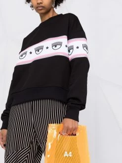 Chiara Ferragni logo-print stripe sweatshirt
