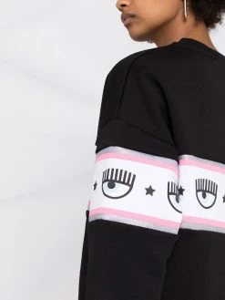 Chiara Ferragni logo-print stripe sweatshirt