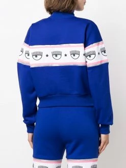 Chiara Ferragni eye-motif half-zip sweater
