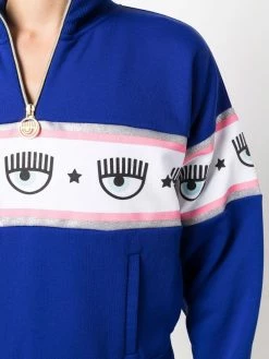 Chiara Ferragni eye-motif half-zip sweater