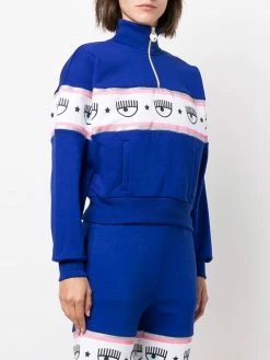 Chiara Ferragni eye-motif half-zip sweater