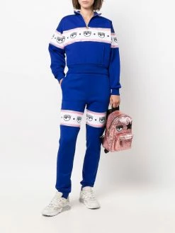 Chiara Ferragni eye-motif half-zip sweater