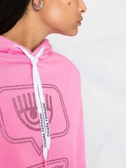 Chiara Ferragni Glittered Eyelike logo hoodie