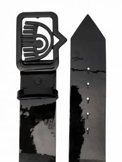 Chiara Ferragni logo-buckle leather belt