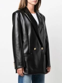 Chiara Ferragni faux leather double-breasted blazer