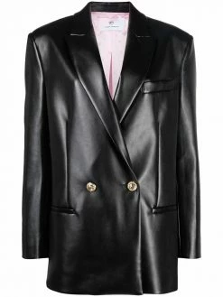 Chiara Ferragni faux leather double-breasted blazer