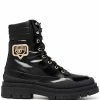 Chiara Ferragni logo-plaque lace-up boots