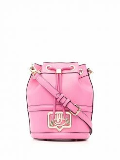 Chiara Ferragni logo plaque bucket bag