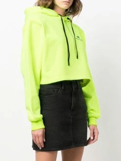 Chiara Ferragni neon cropped hoodie