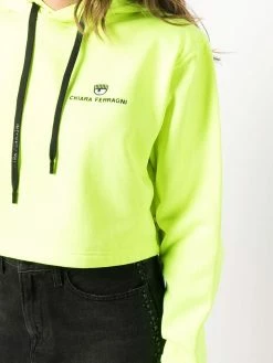 Chiara Ferragni neon cropped hoodie