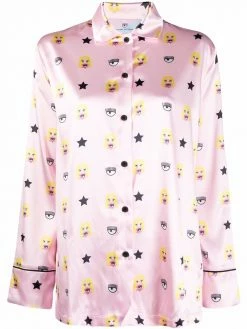 Chiara Ferragni logo-print satin pajama set