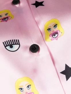 Chiara Ferragni logo-print satin pajama set