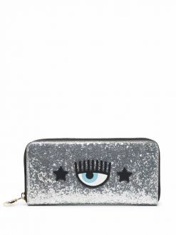 Chiara Ferragni logo-patch glittered wallet