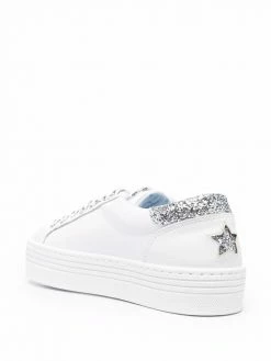 Chiara Ferragni logo-print laces leather trainers
